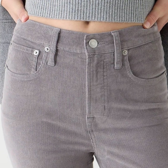 J. Crew Women's Stretch Corduroy Vintage Slim Straight Pants High Rise NWT Grey - Picture 3 of 16